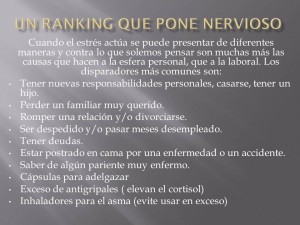 Antiestres Un ranking que pone nervioso